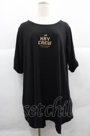 画像: KRY CLOTHING / ロゴプリント半袖カットソー  黒 I-25-12-06-039-EL-TO-SA-ZI