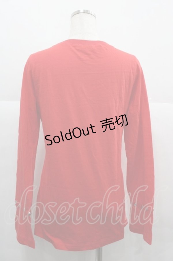 画像2: ACDC RAG / ドクロプリントチェーンカットソー  赤Ｘ白Ｘシルバー I-25-12-06-041-PU-TO-SA-ZI (2)