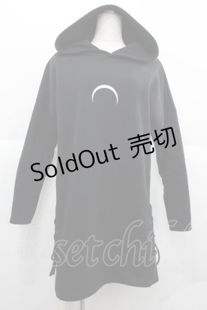 画像: KRY CLOTHING / MOONパーカー  黒Ｘ白 I-25-12-06-050-EL-TO-SA-ZI