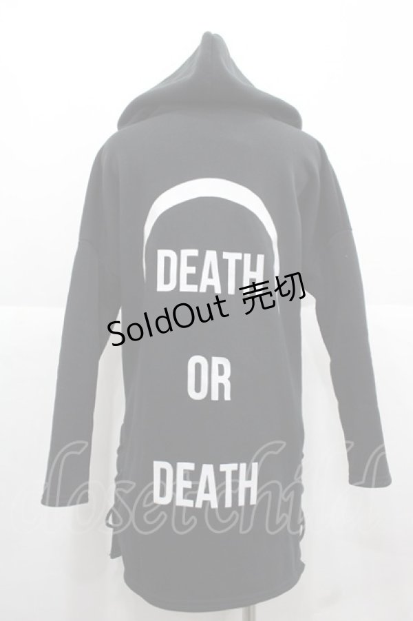 画像2: KRY CLOTHING / MOONパーカー  黒Ｘ白 I-25-12-06-050-EL-TO-SA-ZI (2)