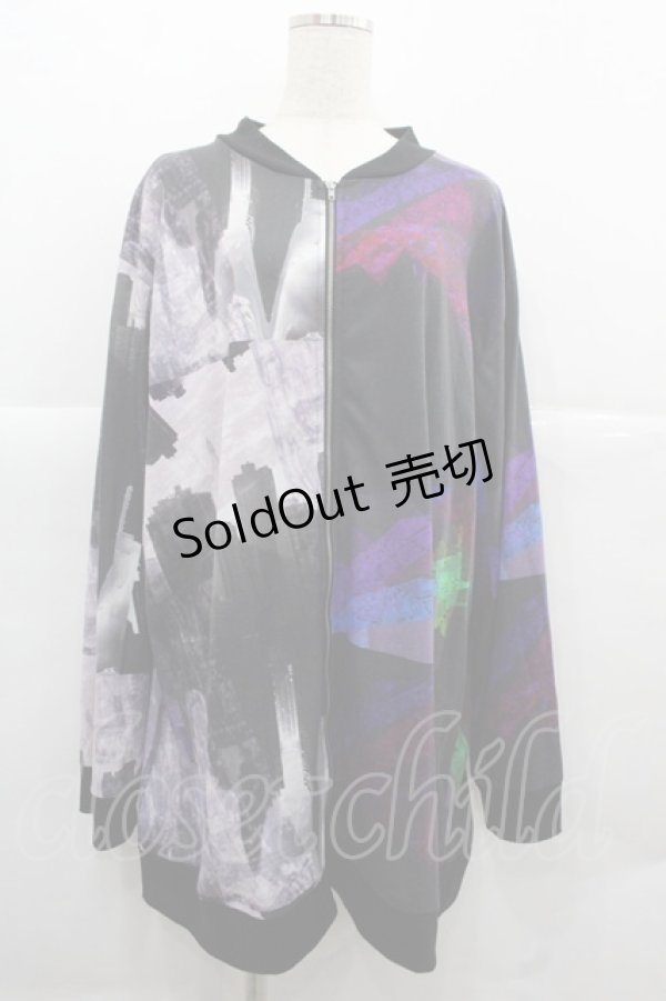 画像1: KMK(KINGLY MASK) / 2デザイン切替ブルゾン  黒Ｘ紫 I-25-12-06-053-PU-JA-SA-ZI (1)