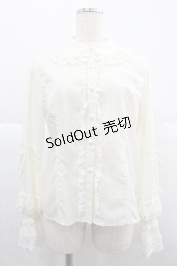画像1: Vilia（海外ロリータブランド） / フリルブラウス M 生成り I-25-12-06-007-LO-BL-SA-ZI (1)