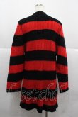 画像2: GOTHPUNKその他(買取対象外) / Vネックボーダーニット  ブラック×レッド I-25-12-06-054-PU-TO-SA-ZI (2)