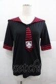 画像1: Deorart / ボーダーセーラー半袖カットソー M 黒Ｘ赤 I-25-12-06-055-PU-TO-SA-ZI (1)