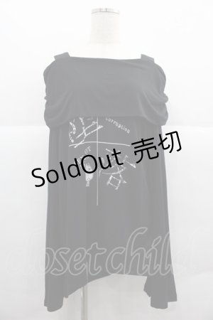 画像: SEX POT ReVeNGe / 堕落SHOULDERデザインカットソー  黒Ｘ I-25-12-06-057-SP-TO-SA-ZI