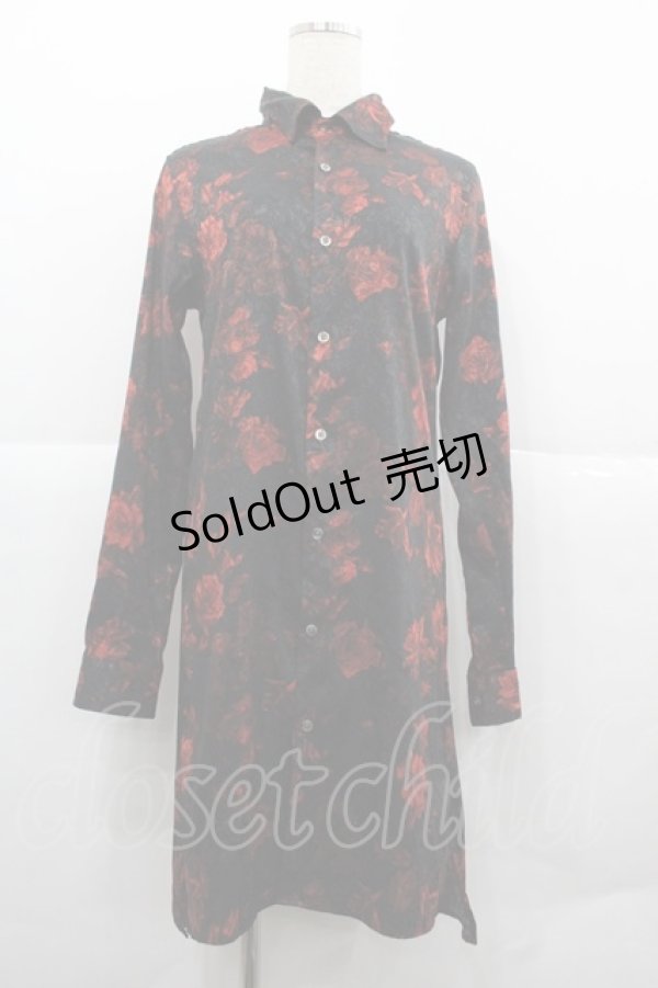 画像1: CIVARIZE / 薔薇柄シャツ 44 黒Ｘ赤 I-25-12-06-058-GO-BL-SA-ZI (1)