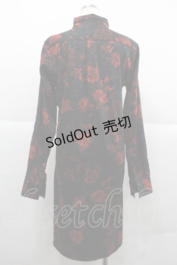 画像2: CIVARIZE / 薔薇柄シャツ 44 黒Ｘ赤 I-25-12-06-058-GO-BL-SA-ZI (2)