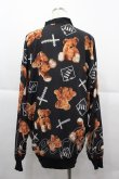 画像2: TRAVAS TOKYO / /Logo bear chiffon blousonジャケット’19SS  黒Ｘブラウン I-25-12-06-059-PU-JA-SA-ZI (2)