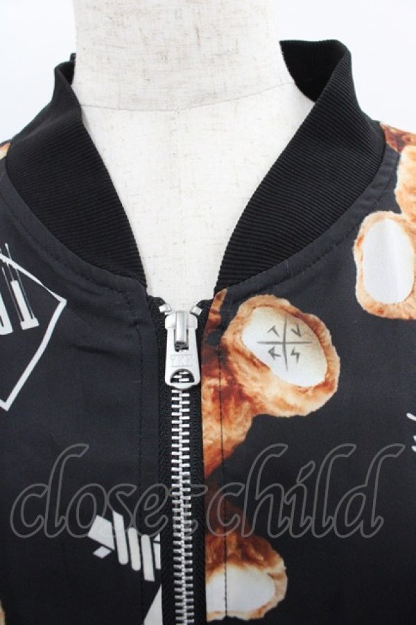 画像3: TRAVAS TOKYO / /Logo bear chiffon blousonジャケット’19SS  黒Ｘブラウン I-25-12-06-059-PU-JA-SA-ZI (3)