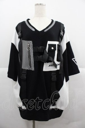 画像: REFLEM / サイバータクティカル半袖トップス  黒Ｘ白 I-25-12-06-064-PU-TO-SA-ZI