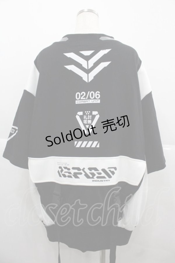 画像2: REFLEM / サイバータクティカル半袖トップス  黒Ｘ白 I-25-12-06-064-PU-TO-SA-ZI (2)