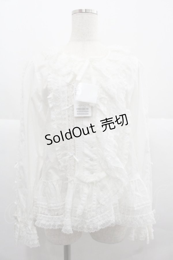 画像1: PINK HOUSE / レース使いオーバーブラウス  ホワイト I-25-12-06-008-LO-BL-SA-ZI (1)