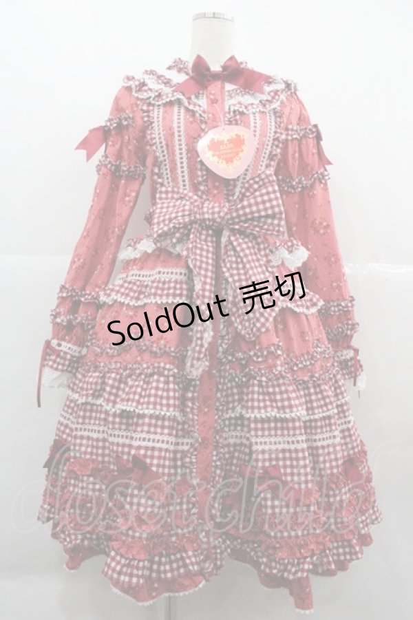 画像1: BABY,THE STARS SHINE BRIGHT / Berry Sweet Bouquetロングワンピース  赤 I-25-12-06-067-BA-OP-SA-ZI (1)