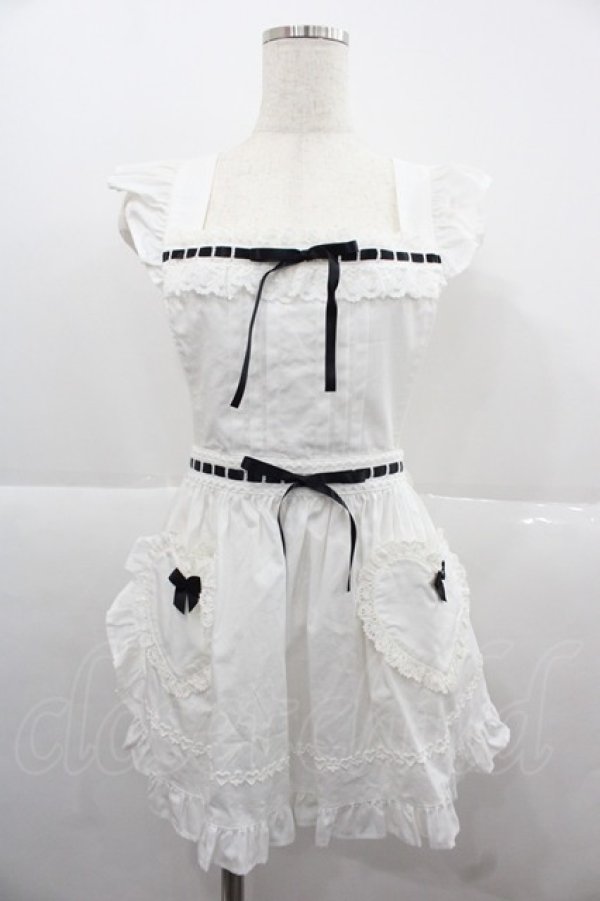 画像1: BABY,THE STARS SHINE BRIGHT / Dreaming Aliceエプロン  白Ｘ黒 I-25-12-06-073-BA-ZA-SA-ZI (1)