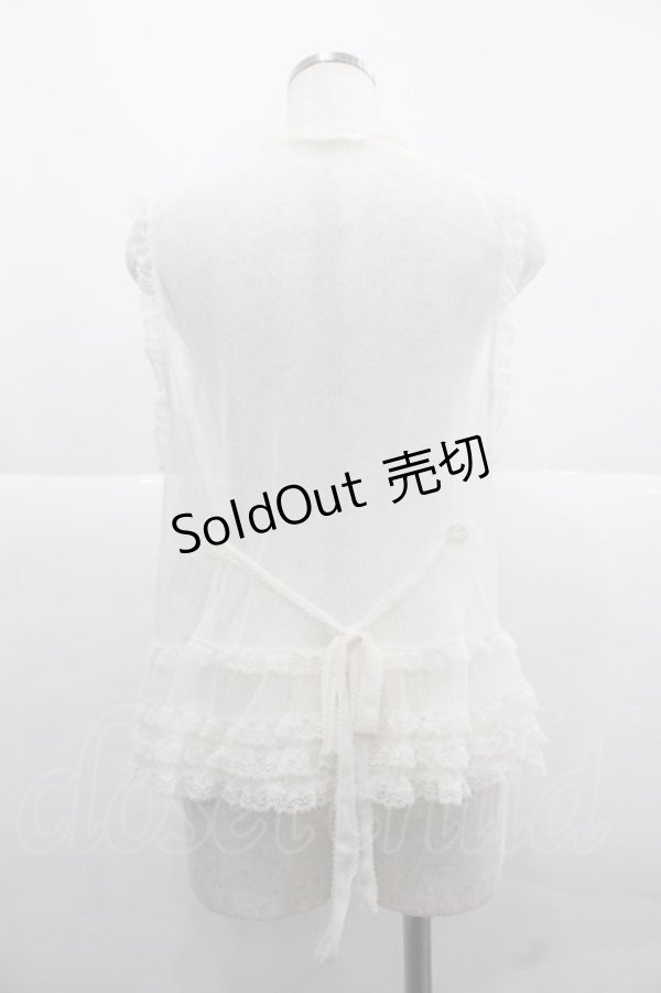 画像2: PINK HOUSE / ドットチュールフリルベスト  アイボリー I-25-12-06-009-LO-TO-SA-ZI (2)