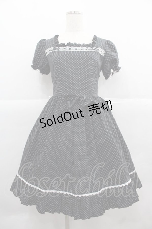 画像1: metamorphose / ドット半袖ワンピース  黒Ｘ白 I-25-12-06-077-ME-OP-SA-ZI (1)