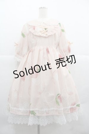 画像: LILITH HOUSE -マジョのフェア- / 桃柄ジャンパースカート&リボンクリップセット XL ピンク I-25-12-06-078-LO-OP-SA-ZI