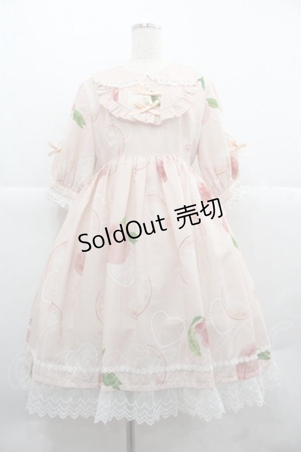 画像1: LILITH HOUSE -マジョのフェア- / 桃柄ジャンパースカート&リボンクリップセット XL ピンク I-25-12-06-078-LO-OP-SA-ZI (1)