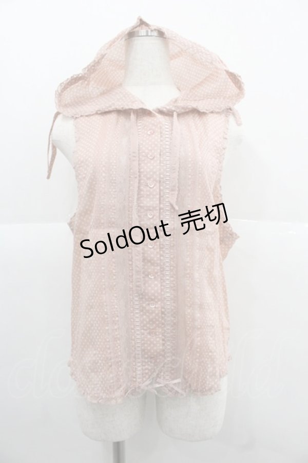 画像1: PINK HOUSE / 水玉フード付きノースリーブブラウス  ピンク I-25-12-06-010-LO-BL-SA-ZI (1)