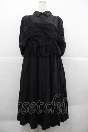 画像: Candy Stripper / CAMI DOCKING SHIRT ONE-PIECE 2 黒 I-25-12-06-086-PU-OP-SA-ZI