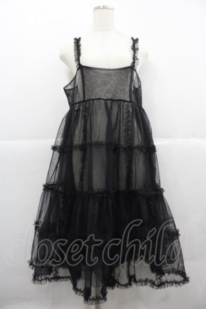 画像: Candy Stripper / ROMANESQUE FRILL CAMISOLE DRESS  黒 I-25-12-06-087-PU-OP-SA-ZI