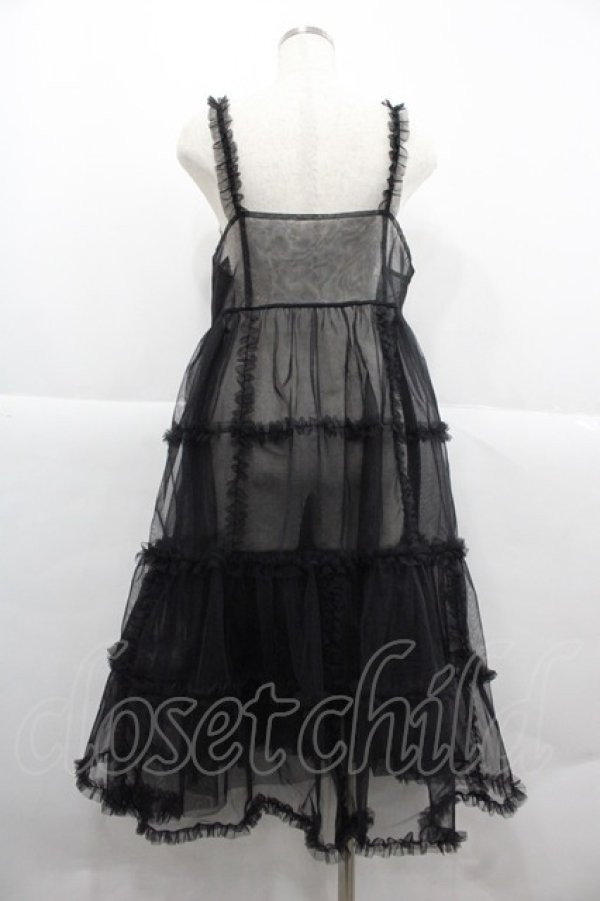 画像2: Candy Stripper / ROMANESQUE FRILL CAMISOLE DRESS  黒 I-25-12-06-087-PU-OP-SA-ZI (2)