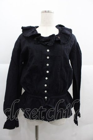 画像: PINK HOUSE / うさぎ刺繍ブラウス  ブラック I-25-12-06-011-LO-BL-SA-ZI