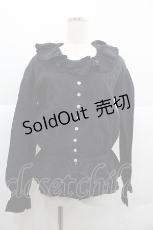 画像: PINK HOUSE / うさぎ刺繍ブラウス  ブラック I-25-12-06-011-LO-BL-SA-ZI