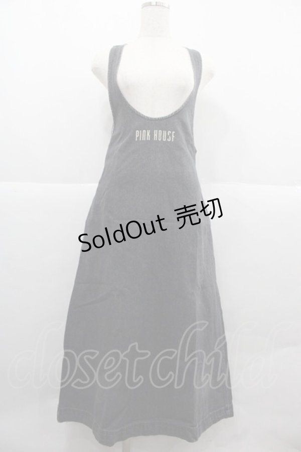 画像1: PINK HOUSE / デニムジャンパースカート M ブラック I-25-12-06-089-LO-OP-SA-ZI (1)