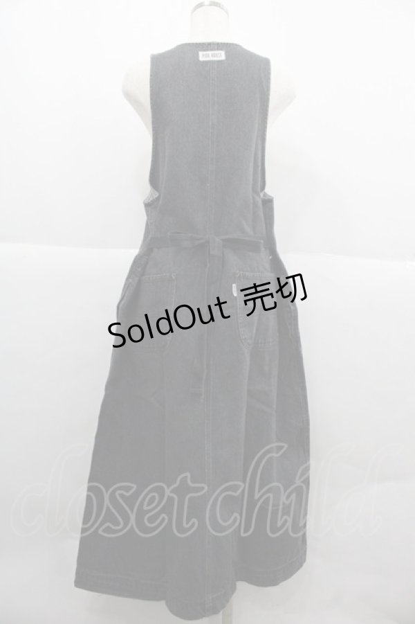 画像2: PINK HOUSE / デニムジャンパースカート M ブラック I-25-12-06-089-LO-OP-SA-ZI (2)