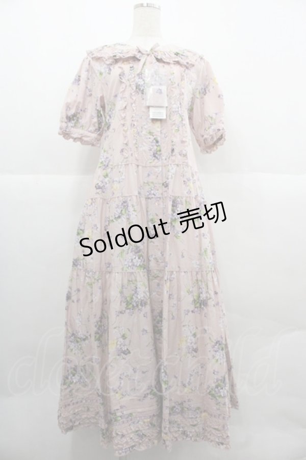 画像1: PINK HOUSE / リトルヴァイオレットプリントワンピース  ピンク I-25-12-06-091-LO-OP-SA-ZI (1)