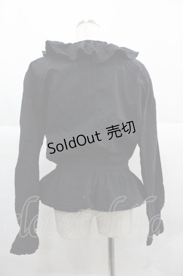 画像2: PINK HOUSE / うさぎ刺繍ブラウス  ブラック I-25-12-06-011-LO-BL-SA-ZI (2)