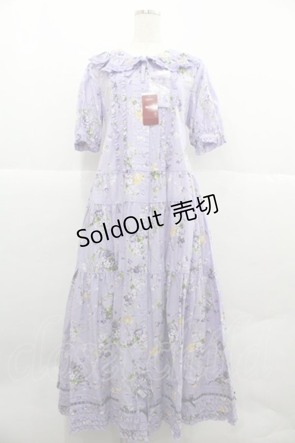 画像1: PINK HOUSE / リトルヴァイオレットプリントワンピース  パープル I-25-12-06-092-LO-OP-SA-ZI (1)