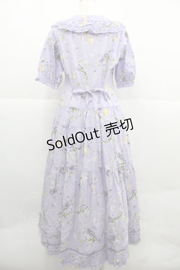 画像2: PINK HOUSE / リトルヴァイオレットプリントワンピース  パープル I-25-12-06-092-LO-OP-SA-ZI (2)