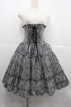 画像: ATELIER PIERROT / ストライプコルセットスカート  黒Ｘ白 I-25-12-06-097-EL-SK-SA-ZI