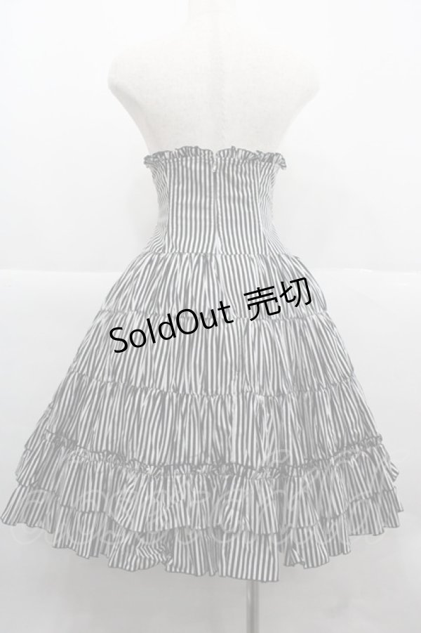 画像2: ATELIER PIERROT / ストライプコルセットスカート  黒Ｘ白 I-25-12-06-097-EL-SK-SA-ZI (2)