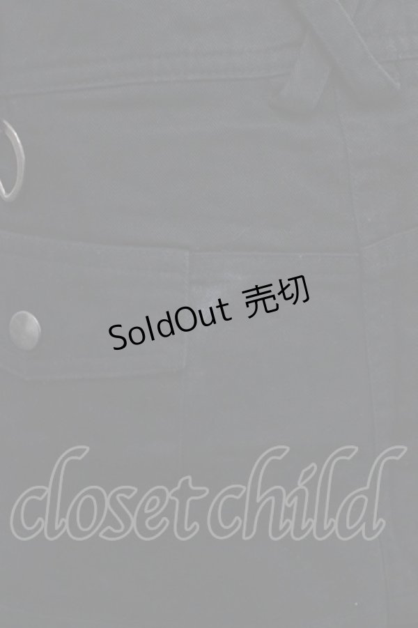 画像3: SEX POT ReVeNGe / ワッペンデザインプリーツスカート L 黒Ｘ白 I-25-12-06-099-SP-SK-SA-ZI (3)