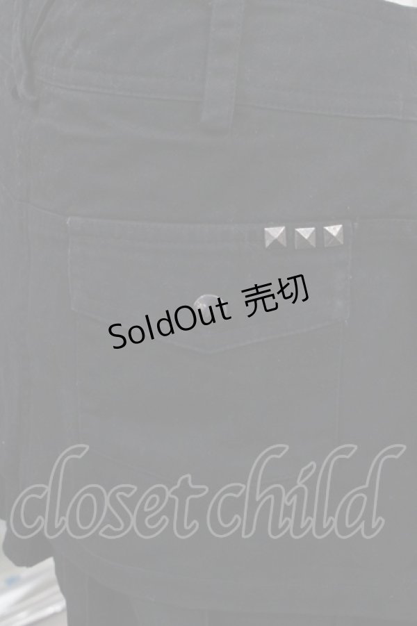 画像4: SEX POT ReVeNGe / ワッペンデザインプリーツスカート L 黒Ｘ白 I-25-12-06-099-SP-SK-SA-ZI (4)