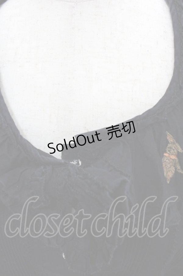 画像4: PINK HOUSE / うさぎ刺繍ブラウス  ブラック I-25-12-06-011-LO-BL-SA-ZI (4)