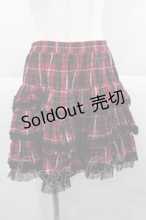 画像: PUTUMAYO / チェックフリルスカート  赤Ｘ黒チェック I-25-12-06-101-PT-SK-SA-ZI