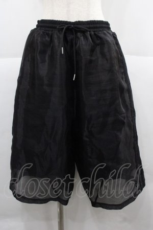画像: REFLEM / シアー切替レイヤードハーフパンツ  黒 I-25-12-06-102-PU-PA-SA-ZI