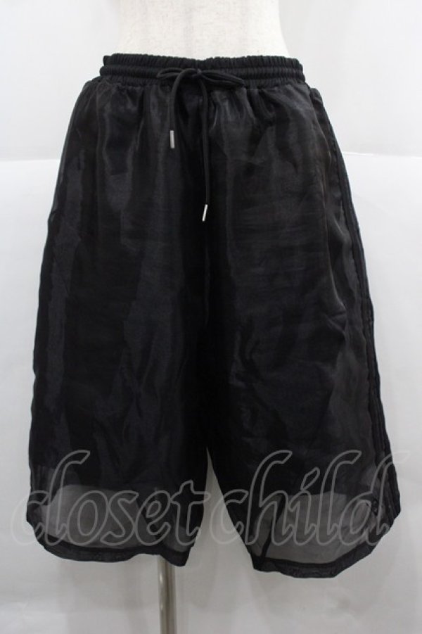 画像1: REFLEM / シアー切替レイヤードハーフパンツ  黒 I-25-12-06-102-PU-PA-SA-ZI (1)