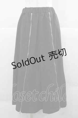 画像: KMK(KINGLY MASK) / フロントZIPスカート  黒Ｘシルバー I-25-12-06-103-PU-SK-SA-ZI