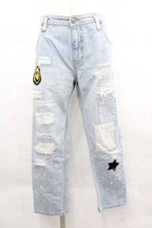 画像: WORLD WIDE LOVE！(Rydia) / 後ろスマイル刺繍デニムパンツ  青デニム I-25-12-06-105-PU-PA-SA-ZI