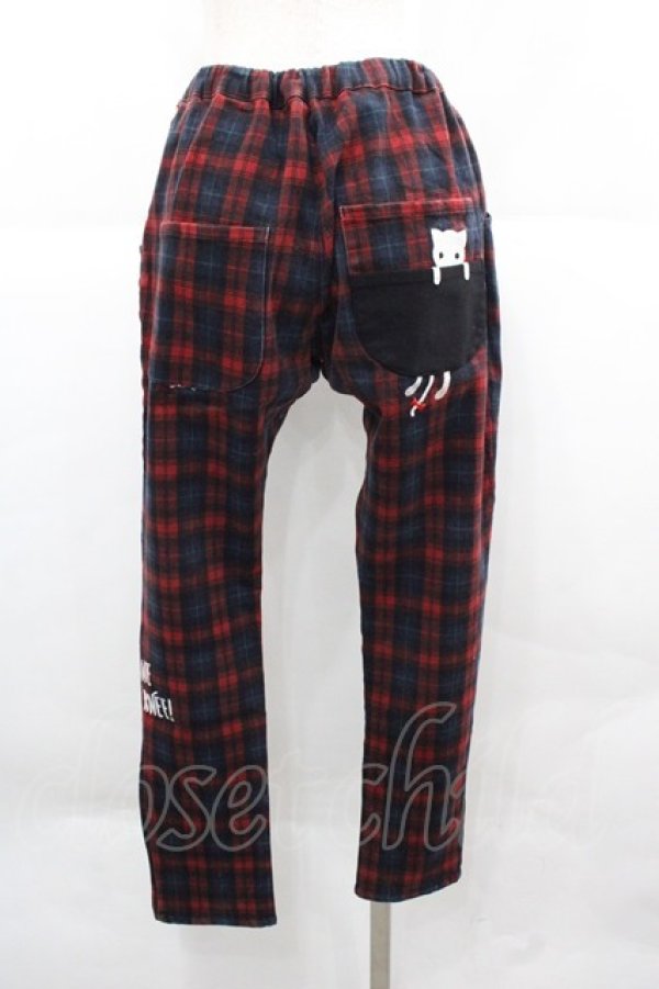 画像2: Rydia / コビニャー刺繍タータンチェックパンツ  赤Ｘ青チェック I-25-12-06-107-PU-PA-SA-ZI (2)