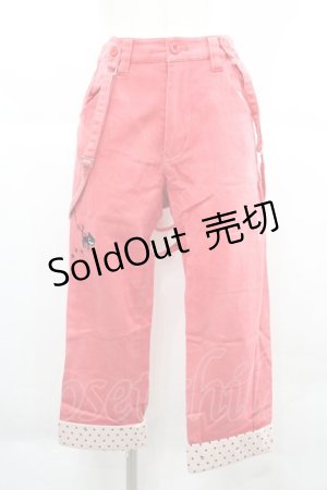 画像: WORLD WIDE LOVE！(Rydia) / サスペンダーデニムパンツ  赤Ｘ黒 I-25-12-06-108-PU-PA-SA-ZI