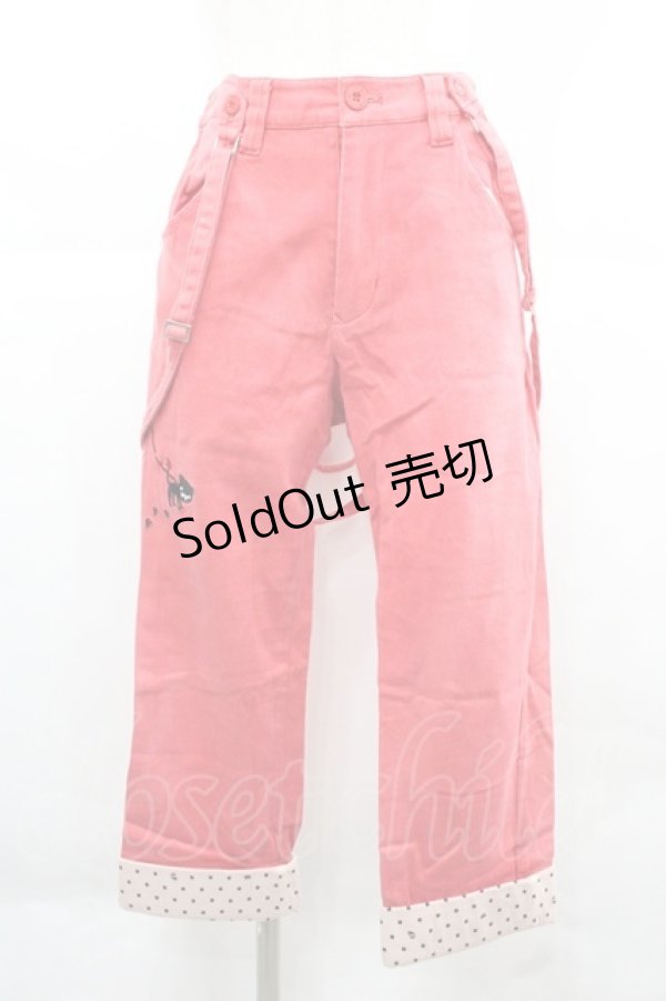 画像1: WORLD WIDE LOVE！(Rydia) / サスペンダーデニムパンツ  赤Ｘ黒 I-25-12-06-108-PU-PA-SA-ZI (1)