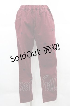 画像: WORLD WIDE LOVE！(Rydia) / スター刺繍パンツ  ボルドーＸ黒 I-25-12-06-109-PU-PA-SA-ZI