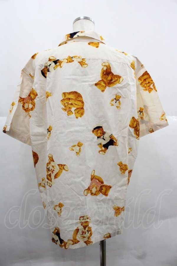 画像2: PINK HOUSE / テディベアがら半袖開襟シャツ L アイボリー I-25-12-06-012-LO-BL-SA-ZT212 (2)