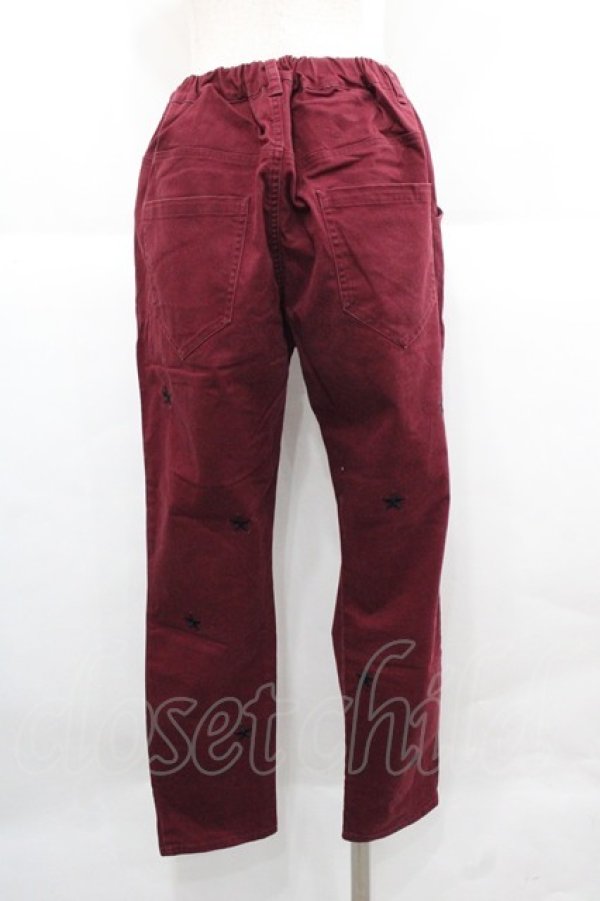 画像2: WORLD WIDE LOVE！(Rydia) / スター刺繍パンツ  ボルドーＸ黒 I-25-12-06-109-PU-PA-SA-ZI (2)